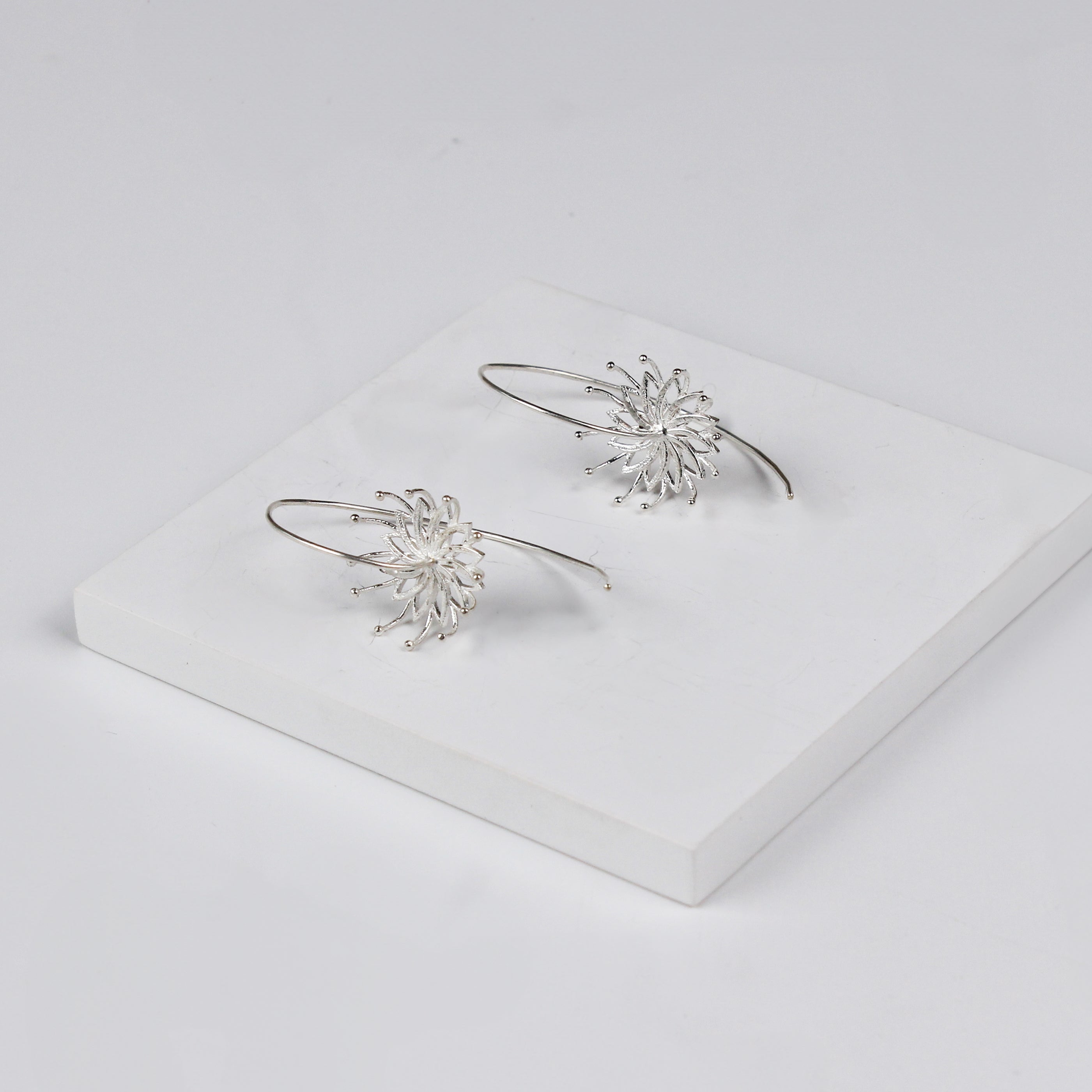 Elegant Bramhakamal Flower Earrings for a Nature-Inspired Look