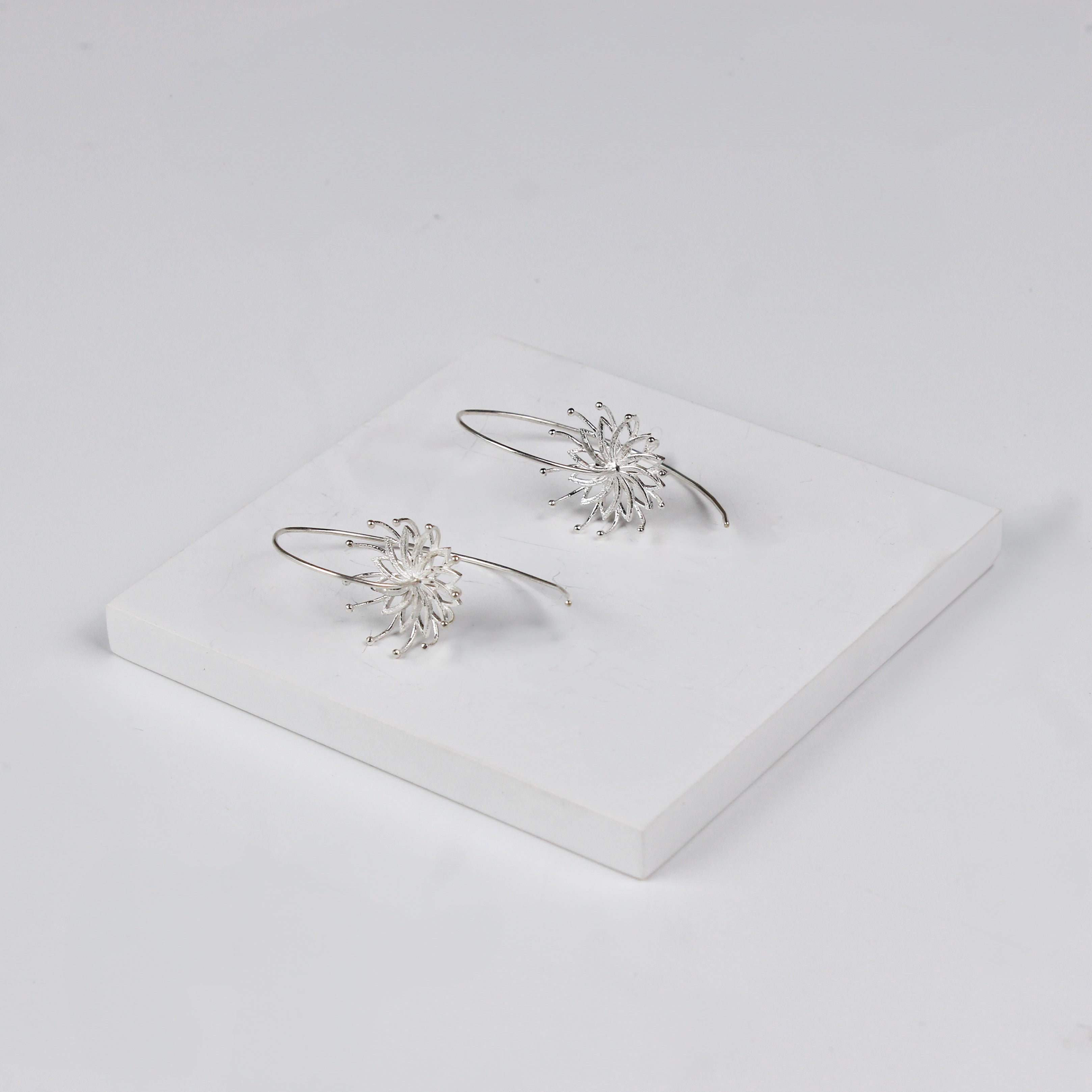 Elegant Bramhakamal Flower Earrings for a Nature-Inspired Look